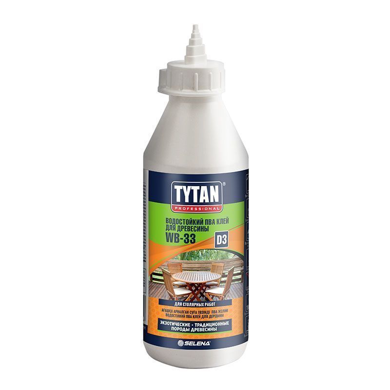 TYTAN PROFESSIONAL WB 33 D3 клей ПВА для древесины, водостойкий, белый (200гр)