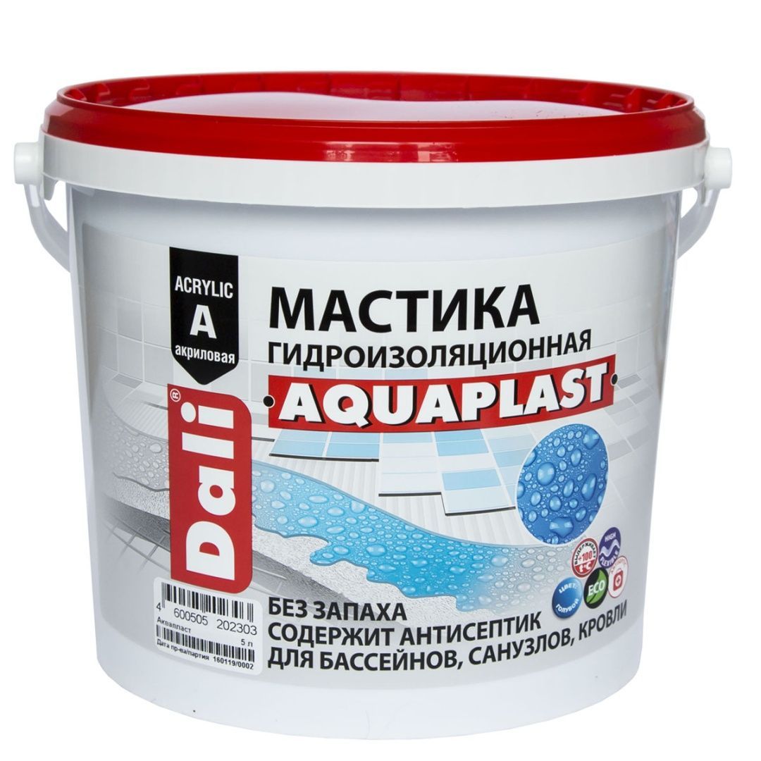 Dali мастика Aquaplast гидроизоляционная универсальная акриловая, голубой (2,5л)