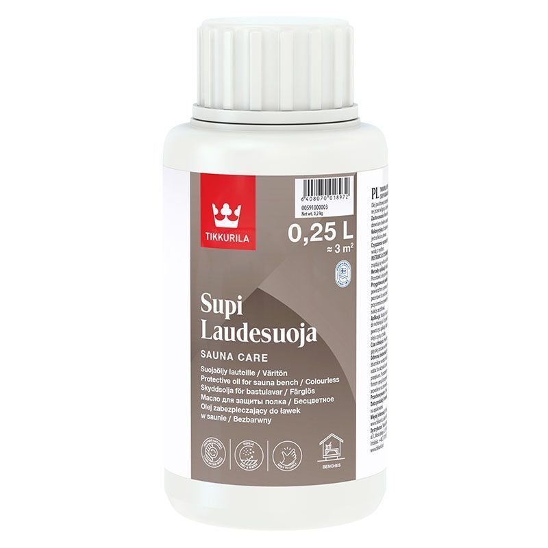 TIKKURILA SUPI LAUDESUOJA масло парафиновое для защиты полков в бане и сауне (0,25л)