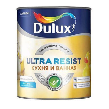 DULUX ULTRA RESIST КУХНЯ И ВАННАЯ краска, матовая, база BС (0,9л)