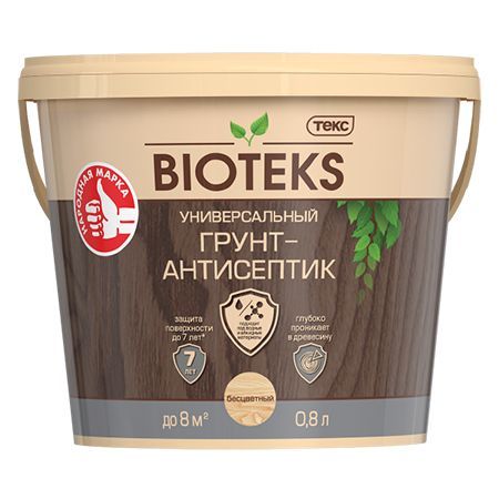 ТЕКС BIOTEKS грунт-антисептик универсальный на водной основе (0,8л)