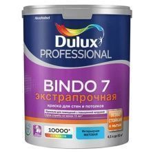 DULUX BINDO 7 краска для стен и потолков, износостойкая, матовая, белая, Баз BW (4,5л)_NEW