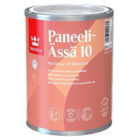 TIKKURILA PANEELI ASSA 10 лак интерьерный колеруемый для стен и потолков, матовый (0,9л)