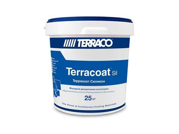 TERRACO TERRACOAT GRANULE SILICONE штукатурка декоративная акриловая, зерно 1,5 мм, шуба (25кг)