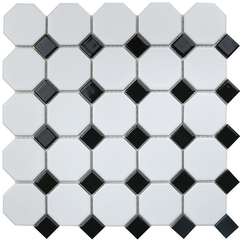 Мозаика HOMEWORK Octagon small White/Black Matt IDLA2575 29,5x29,5