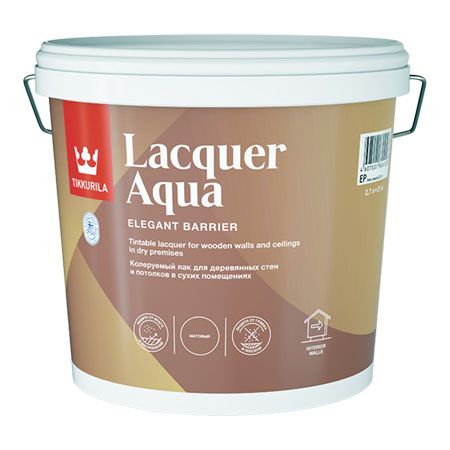 TIKKURILA EURO LACQUER AQUA лак интерьерный, антисептирующий, защитный, полуглянцевый (2,7л)