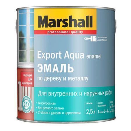 MARSHALL EXPORT AQUA эмаль водная, п/матовый, белая (2,5л)