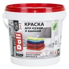 Dali краска для кухни и ванной акриловая моющаяся глубокоматовая, база С (0,9л)