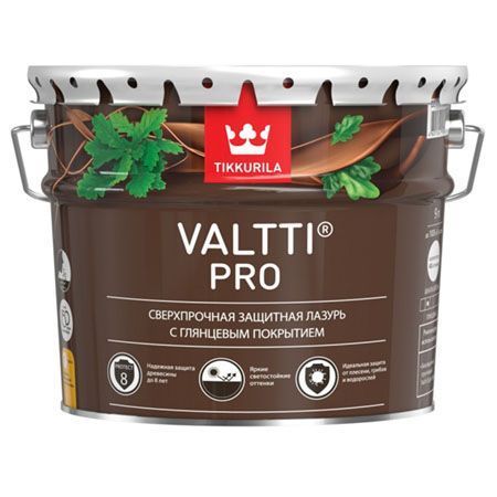 TIKKURILA VALTTI PRO лазурь сверхпрочная, защитная, глянцевая, бесцветный (9л)