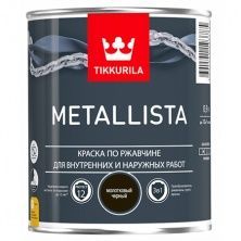 TIKKURILA METALLISTA краска по ржавчине 3 в 1, молотковая, глянцевая, черный (0,9л)