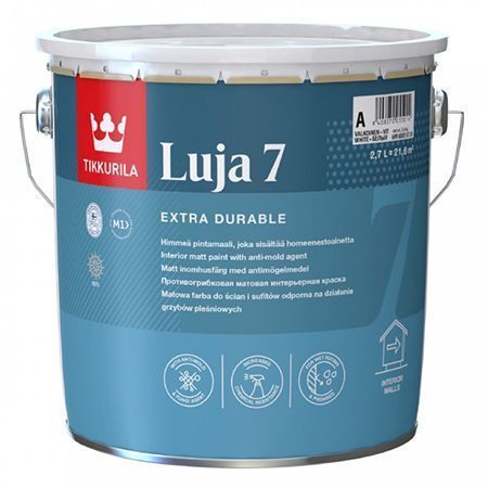 TIKKURILA LUJA 7 краска антигрибковая для влажных помещений, матовая, база C (2,7л)