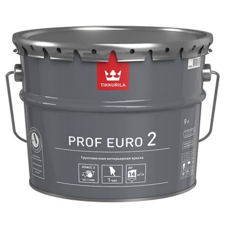 TIKKURILA PROF EURO 2 краска грунтовочная, интерьерная, глубокоматовая, база VVA (2,7л)