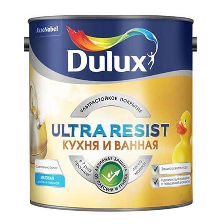 DULUX ULTRA RESIST КУХНЯ И ВАННАЯ краска, матовая, база BC (2,25л)