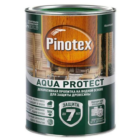 PINOTEX AQUA PROTECT антисептик на водной основе с добавлением масел, база под колеровку (0,73л)