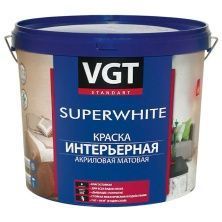 VGT SUPERWHITE ВД-АК-2180 КРАСКА ИНТЕРЬЕРНАЯ для стен и потолков, влагостойкая, матовая (15кг)