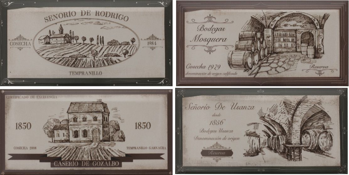 Керамическая плитка Eclectic Hueso Wine Labels Mix Декор 10x20