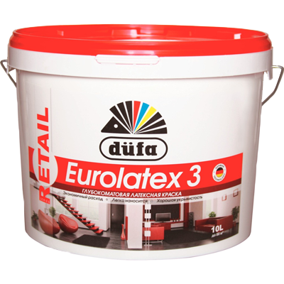 Dufa Premium Eurolatex 3 / Дюфа Премиум Евролатекс 3 Краска для стен и потолков водно-дисперсионная глубокоматовая