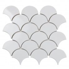Мозаика HOMEWORK Fan Shape White Glossy BF1911 29,3x27,4