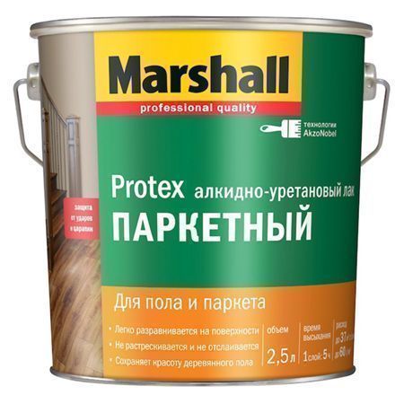 MARSHALL PROTEX лак паркетный, износостойкий, полуматовый (2,5л), Эстония