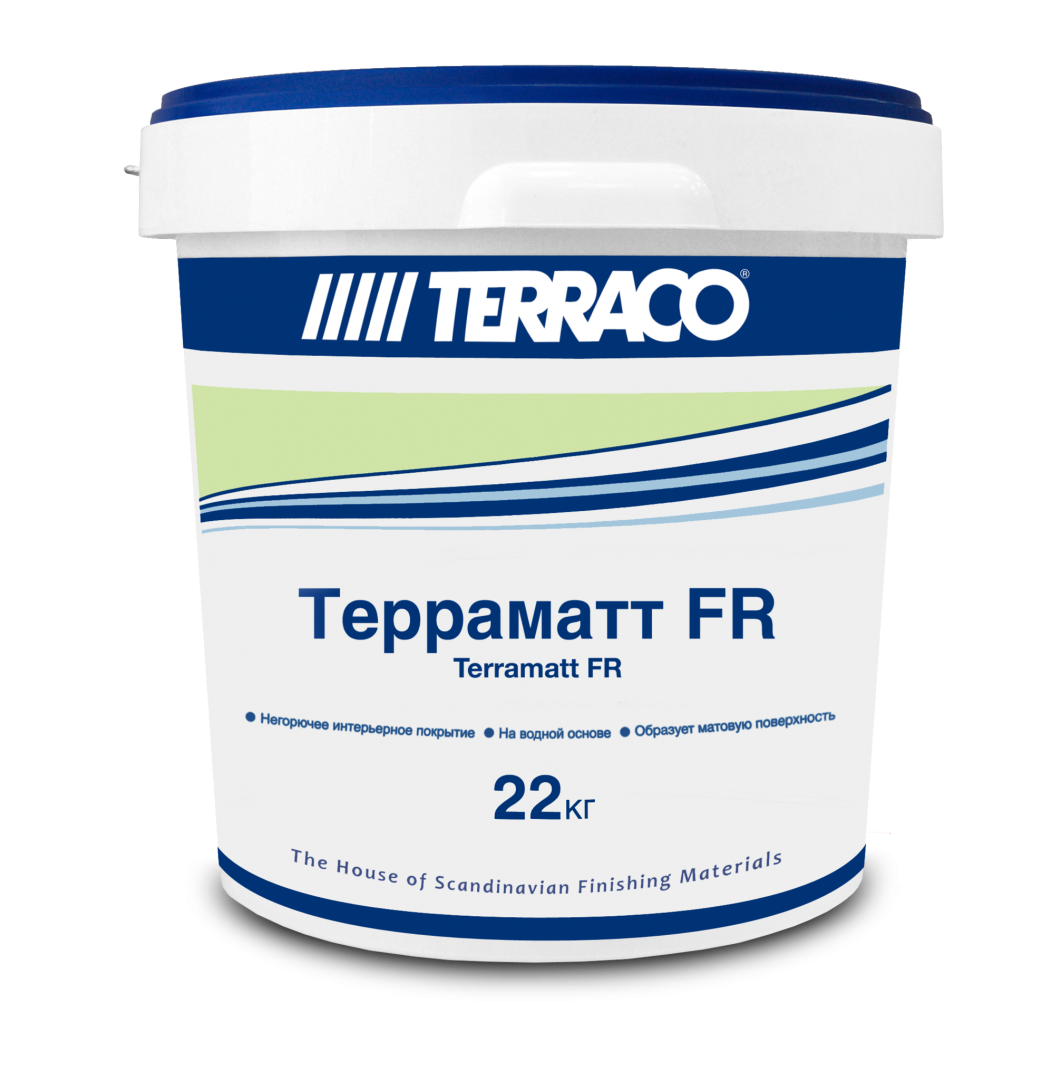 TERRACO TERRAMATT FR краска матовая, негорючая для внутренних работ КМ0 (22кг)