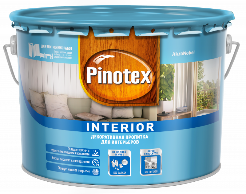 Pinotex Interior / Пинотех Интерьер Пропитка декоративная для защиты древесины на водной основе
