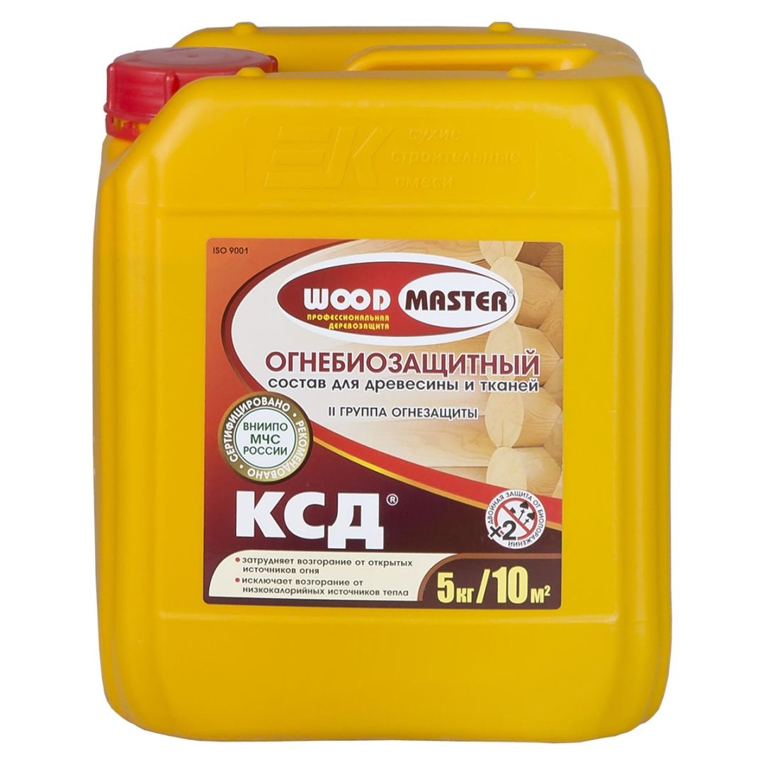 Woodmaster КСД состав огнебиозащитный II группа, бесцветный (5кг)