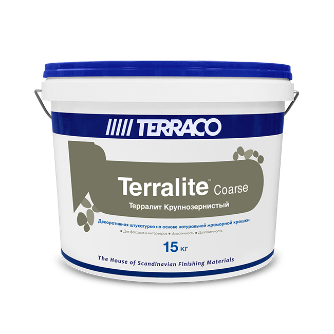 TERRACO TERRALIT COARSE штукатурка на основе мраморной крошки, крупнозернистая, 115-C (15кг)