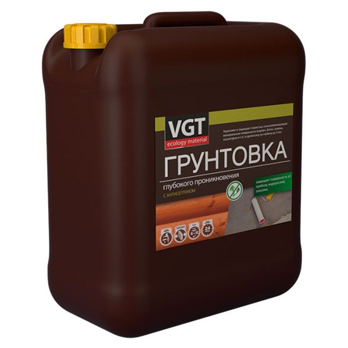 VGT ВД-АК-0301 ГРУНТОВКА глубокого проникновения для внутренних работ с антисептиком (5кг)