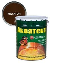 Акватекс 2 в 1 грунт-антисептик алкидный полуматовый лессирующий, махагон (20л)