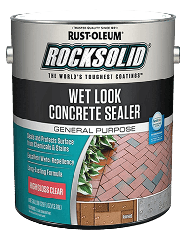 Rocksolid Wet Look Concrete Sealer / Роксолид Вет Лук Концентрат Силер Пропитка для защиты от влаги для камня с эффектом мокрого камня глянцевая