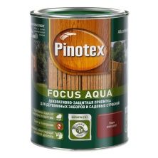 PINOTEX FOCUS AQUA декоративное защитное средство для заборов и садовых построек, рябина (0,75л)