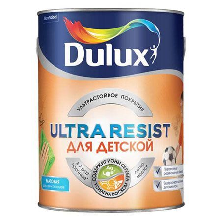 DULUX ULTRA RESIST ДЛЯ ДЕТСКОЙ краска, матовая база BW (5л)