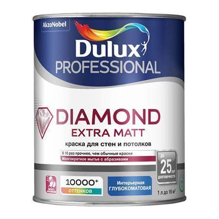 DULUX PROFESSIONAL DIAMOND EXTRA MATT краска для внутренних работ, глуб/мат, Баз BW (1л)