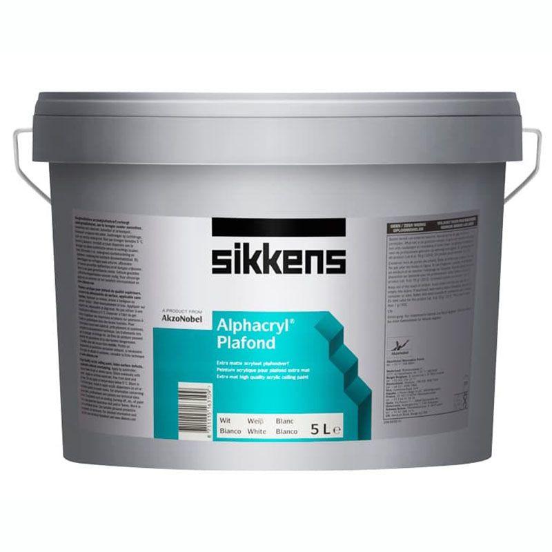 SIKKENS ALPHACRYL PLAFOND краска для стен и потолков, глубокоматовая, база W05 (5л)