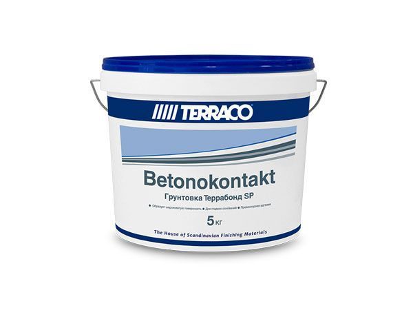 TERRACO TERRABOND SP грунт бетоноконтакт для гладких поверхностей, белый (5кг)