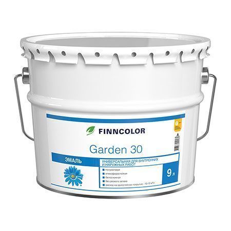 FINNCOLOR GARDEN 30 эмаль алкидная, универсальная, полуматовая, база C (9л)*