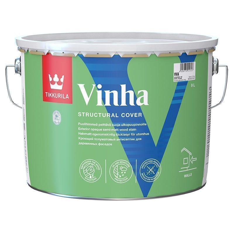 TIKKURILA VINHA антисептик кроющий, водоразбавляемый, полуматовый, база A (9л)