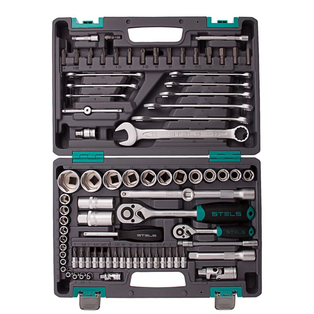 Набор инструментов STELS 1/2", CrV, пластиковый кейс 82 предм.