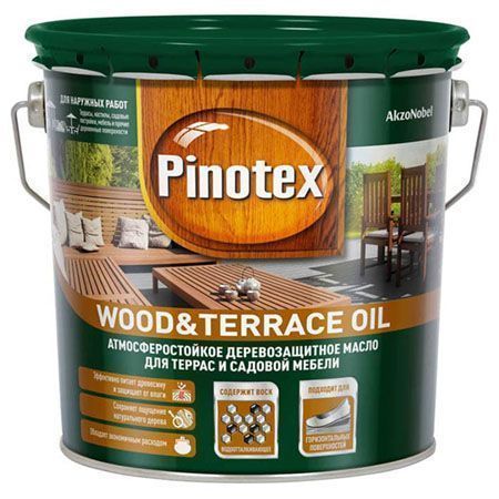 PINOTEX WOOD & TERRACE OIL деревозащитное масло для садовой мебели и терасс, бесцветный (2,7л)