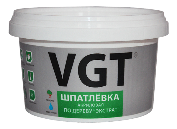 VGT ШПАТЛЕВКА ЭКСТРА ПО ДЕРЕВУ акриловая, универсальная, туба, дуб (450гр)