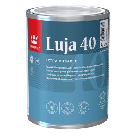 TIKKURILA LUJA 40 краска антигрибковая для влажных помещений, полуглянцевая, база C (0,9л)