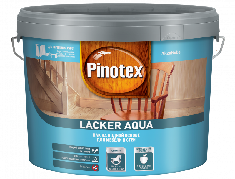Pinotex Lacker Aqua 10 / Пинотекс Лакер Аква 10 Лак для дерева на водной основе колеруемый матовый