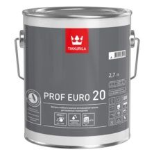 TIKKURILA PROF EURO 20 краска интерьерная для влажных помещений, полуматовая, база A (2,7л)