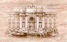 Керамическая плитка Travertin Fontana di Trevi TR-P-FTR Панно 50x80