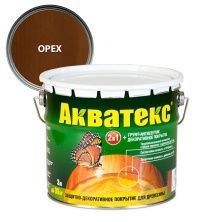 Акватекс 2 в 1 грунт-антисептик алкидный полуматовый лессирующий, орех (3л)