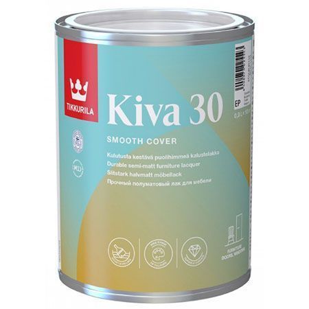 TIKKURILA KIVA лак для мебели универсальный для внутренних работ, полуматовый (0,9л)