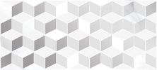 Керамическая плитка Omnia белая геометрия 15918 Вставка 44x20