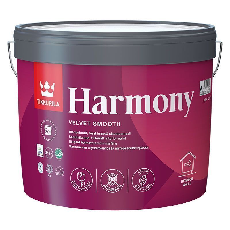 TIKKURILA HARMONY краска акрилатная, стойкая к мытью, глубокоматовая, база A (9л)