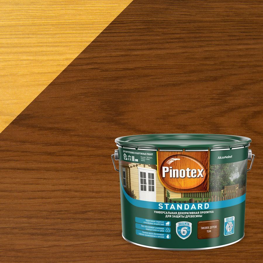 PINOTEX STANDARD антисептик, тиковое дерево (9л)