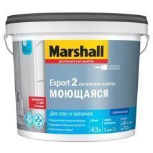 MARSHALL EXPORT 2 МОЮЩАЯСЯ краска латексная, для стен и потолков, глубокоматовая, база BC (4,5л)